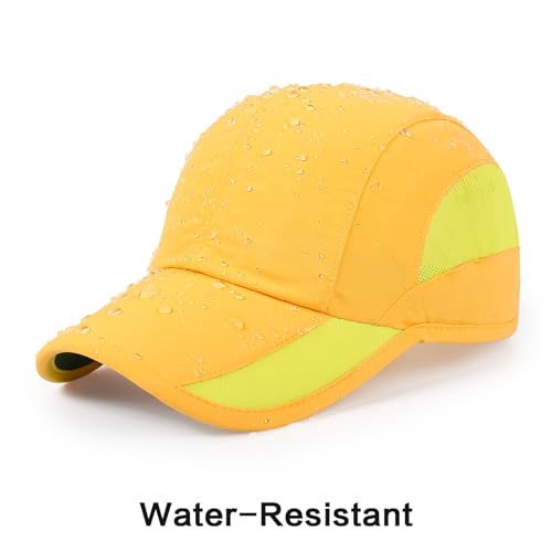 HH HOFNEN Quick Dry Baseball Cap Unstructured Water Resistant Golf Hat - color: Mustard Yellow