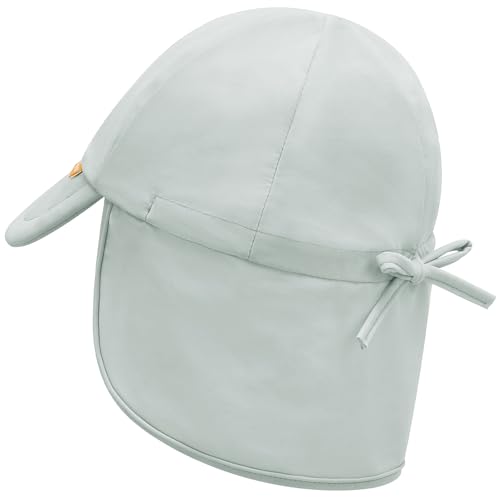 Duoyeree UPF 50+ Baby Sun Hat, Neck Flap Protection for Toddlers - color: A-grey, size: 0-6 Months