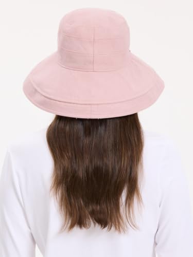 Solbari Women's Holiday Sun Hat UPF 50+ - color: Dusty Pink/Beige, size: Small-Medium