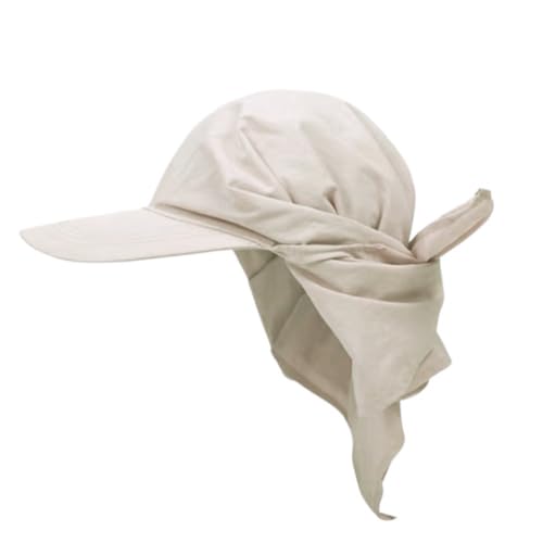 Sun Hat with Neck Flap for Women Wide Brim, Packable, Foldable, Outdoor Sun Protection, Baseball Visor Hat - color: Beige
