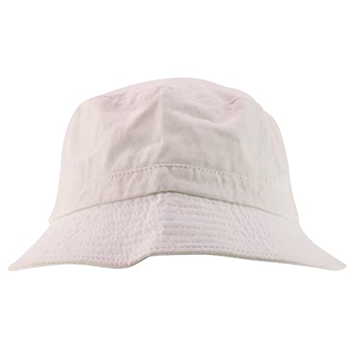 Armycrew XXL Oversize Pigment Dyed Washed Bucket Hat Fits Upto 3XL - color: White, size: XX-Large-3X-Large