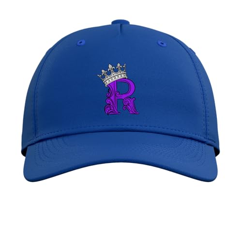 Purple Color Letter R Initial + Crown Purple Graphic Adjustable Baseball Hat - color: Royal Blue