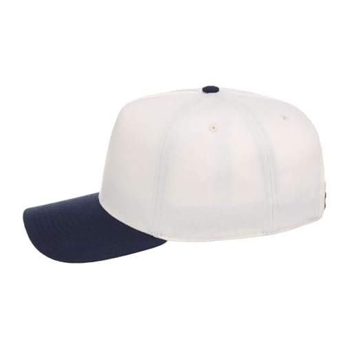 Lids Blank Hook Shot A-Frame Adjustable Snapback Hat – Breathable Mesh & Lightweight | Curved Bill | One Size Fits Most - color: Ivory/Navy