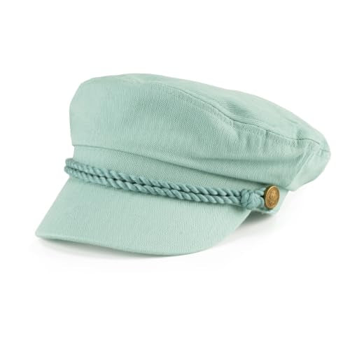 C.C Cotton Fisherman Cap for Women – Classic Fiddler Hat, Lightweight Breathable Cotton, Trendy Greek Fisherman Style - color: Cotton-mint