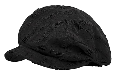 Pocadri Slouchy Pleated Newsboy Hats for Women Men Spring/Fall Retro Beret Hat Visor Lightweight Cabbie Cap - color: E-dark Grey