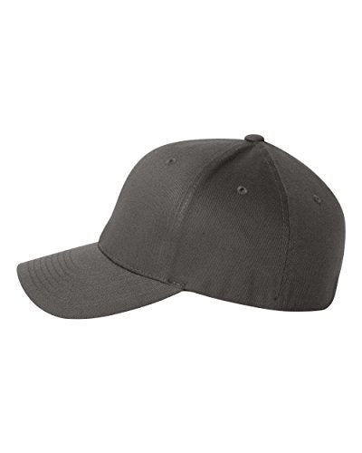 Flexfit Men's Wooly Combed Twill Fitted Baseball Cap, Dark Gray, Large-X-Large
