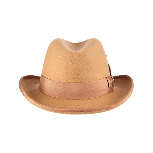 Scala Classico Men's Wool Felt Homburg Hat - color: Camel, size: X-Large