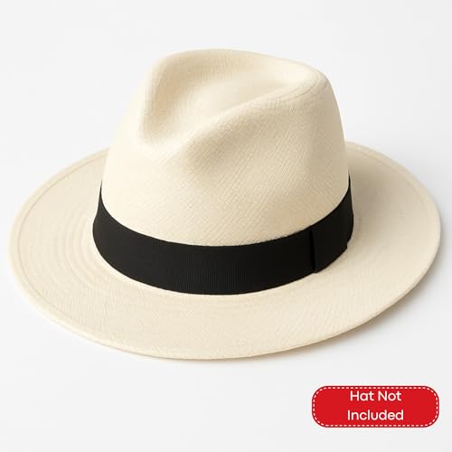 Gamboa Hatbands for Panama Hat Ribbon Hatband Cowboy Hats - color: Black, size: Medium