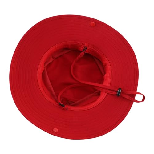 Connectyle Sun Hat for Men Women Outdoor UV Protection Safari Hat for Fishing Hiking Gardening Breathable Cowboy Hat UPF50 - color: Red