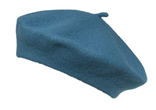 French Style Lightweight Casual Classic Beanie Solid Color Wool Beret - color: Turquoise