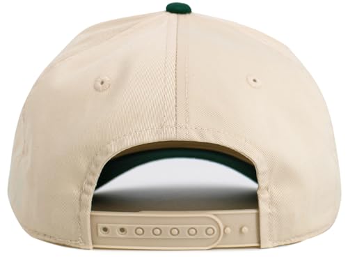 KBETHOS Pro Style 5 Panel Rope Baseball Cap with Adjustable Snapback - color: Natural-dark Green 5 Panel Baseball