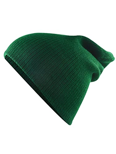 Century Star Kids Slouchy Beanie Halloween Costume Hat Winter Knit Cuff Toddler Boys Girls - color: 01 Dark Green
