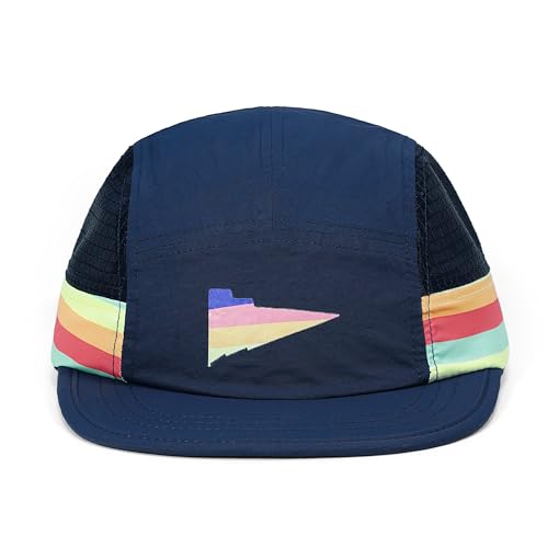 Clakllie Quick Dry 5 Panel Running Hat Breathable Mesh Hat Two-Tone Short Brim Hats Lightweight Baseball Cap Summer Sport Cap - color: Bs265p04-dark Blue