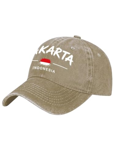 Country Graphic Vintage Washed Cotton Baseball Cap Adjustable Dad Hat - color: Khaki