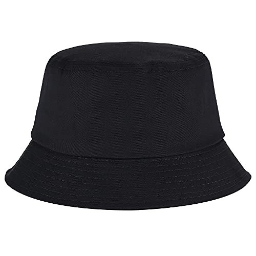 Umeepar Unisex 2 Pack Cotton Bucket Hat Packable Sun Hat for Men Women - color: 2 Pack Black