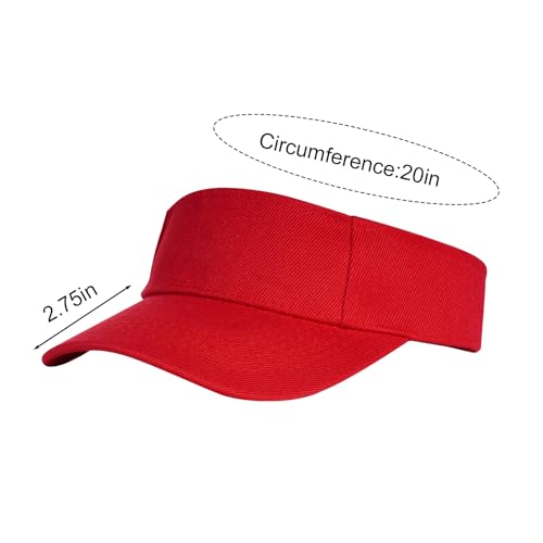 Yookat 3 Pack Visor Sun Hat Adjustable Sun Visor Caps Golf Tennis Visor Hat for Sports Girls Boys Outdoor - color: Rose, Pink, Red