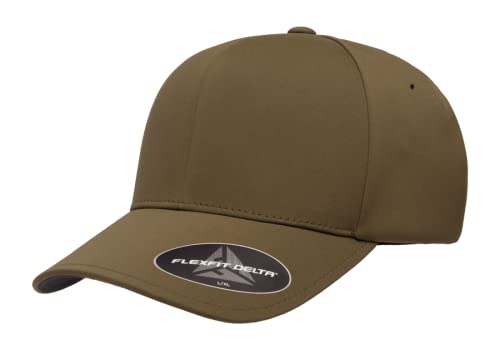 Flexfit Delta 180 Seamless Stretch-Fitted Hat with 3-Layer Sweatband - color: Olive, size: Small-Medium