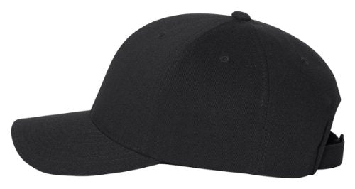 Yupoong Performance Serge 6-Panel Structured Solid Cap, Black, One Size