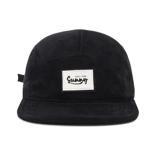 5 Panel Baseball Cap Flat Brim Hats for Men Unstructured Vintage Dad Hat Trucker Snapback Hats Urban Street Camp Hats - color: Mg-mxjppym2553-black