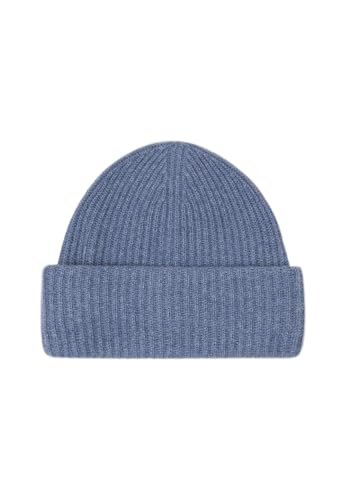 Style Republic Women’s Chunky Knit Beanie, 100% Pure Cashmere Cap, Soft & Stretchy, Warm Hat for Autumn, Winter, Spring - color: Blue Melange