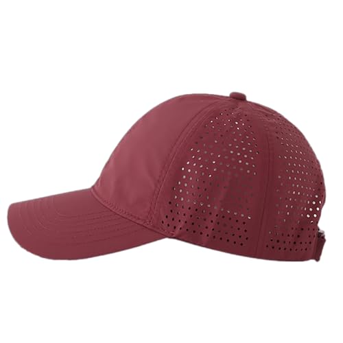 Gelante Men Women Waterproof Quick Dry Baseball Cap Run Hats Mesh Lightweight for Outdoor Sports - color: Wine