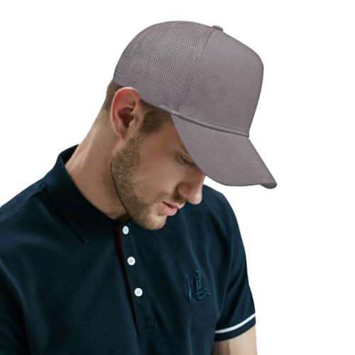 Oversize XXL Mesh Trucker Hat for Men Big Head High Crown Baseball Cap - color: Grey
