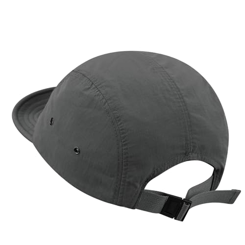 Clakllie Quick Dry Short Brim Hats for Men 5 Panel Running Hat Waterproof Baseball Cap Outdoor Hiking Hat Flat Bill Cadet Cap - color: Cdus-ddy1-gray