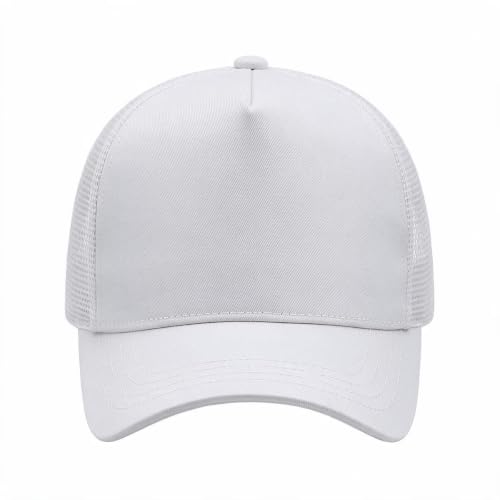 Oversize XXL Mesh Trucker Hat Big Head Hats for Men High Crown Baseball Cap Breathable Dad Hat Adjustable 23.6"-25.6" - color: White