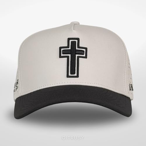 CITRUSY Athletic Trucker Golf Hat | Performance Mens 5 Panel Cap | Cool Breathable Waterproof Workout Running Snapback - color: Cross | Black