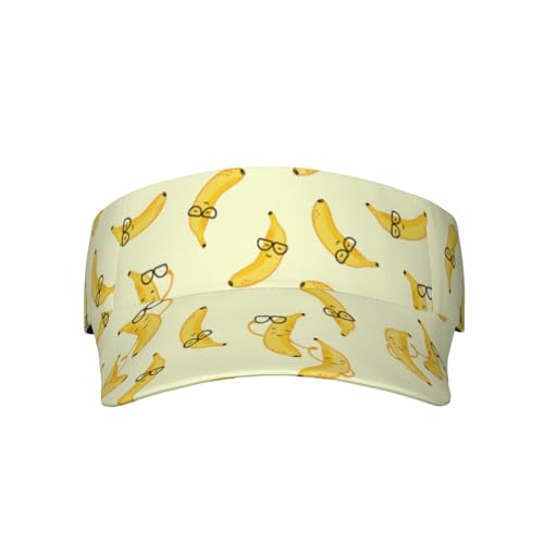 Sports Sun Visor Hats Adjustable Men Women Lightweight Packable Cooling Empty Top Visor Hat for Running, Tennis, Golf - color: Banana