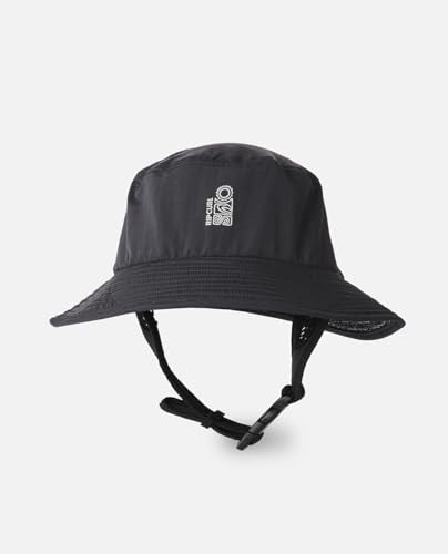 Rip Curl Men's UPF 50+ Quick Dry Surf Hat with Removable Neck Flap - color: Washed Black Search Series, size: Small