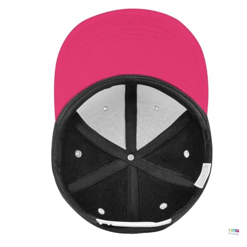 Custom Snapback Hats for Men Personalized Hip Hop Flat Bill Brim Baseball Cap Add Your Own Text Photo Logo - color: Dual Color - Pink