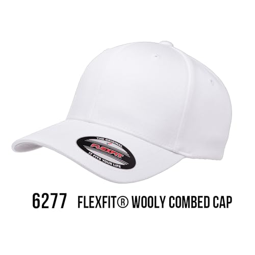 GNB CUSTOM EMBROIDERY LLC Plain 6277 Flex Baseball Men's Athletic Baseball Flex-Baseball Cap. Flex Baseball Baseball Hat. - color: White, size: Large-X-Large