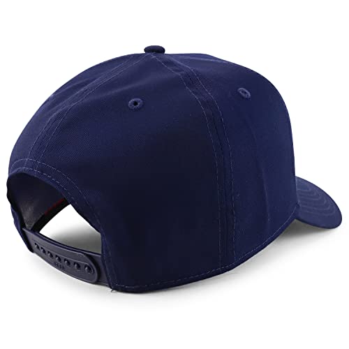 Trendy Apparel Shop High Crown Adjustable Plain Solid Baseball Cap - color: Navy