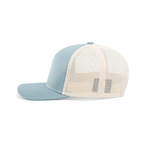 Pacific Headwear Snapback Trucker: Stylish Unisex Cap for All-Day Comfort - color: Smoke Blue/Beige/Smoke Blue, size: One Size