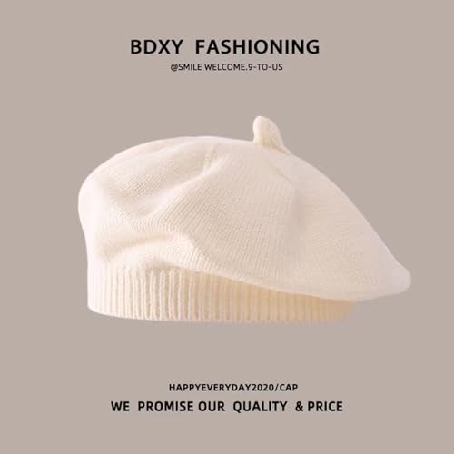 Infant Baby Boys Girls Beret Hat Fall Winter Knitted Beanie Hat Toddler Kids Beret Skull Hat French Artist Knit Hat - color: A-beige