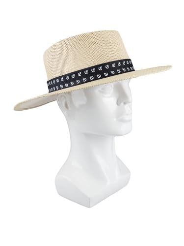 Dockers Men's Straw Fedora and Panama Hat - color: Tan/Navy, size: Large-X-Large