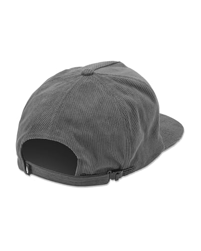 Volcom Men's Snapback Hat– 6-Panel Twill Flat Brim Cap Adjustable Snap Closure - color: Asphalt Black