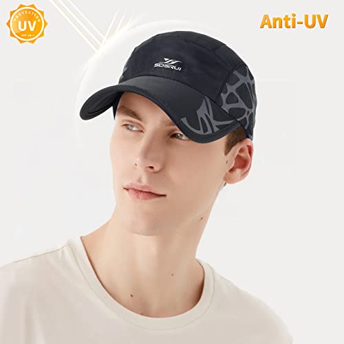 Running Hat Mesh Quick Dry Hat Baseball Cap for Women Men - color: Darkgrey+black