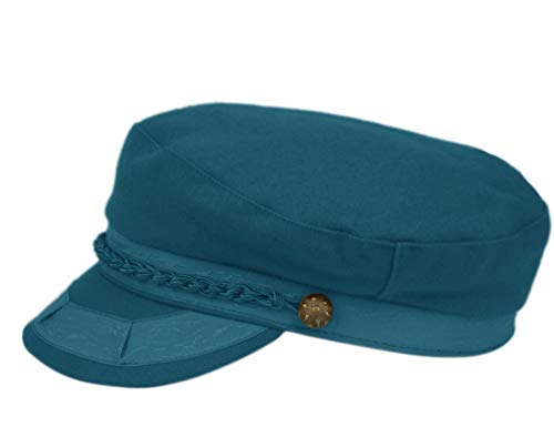 EPOCH Men's Greek Fisherman Sailor Fiddler Winter Wool Driver Hat Flat Cap - color: Teal, size: Large-X-Large