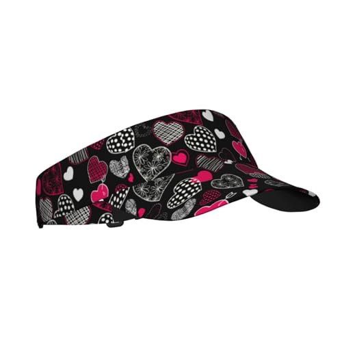 Sports Visor hat Adjustable Sun Cap for Women Men Running Golf Tennis - color: Black10