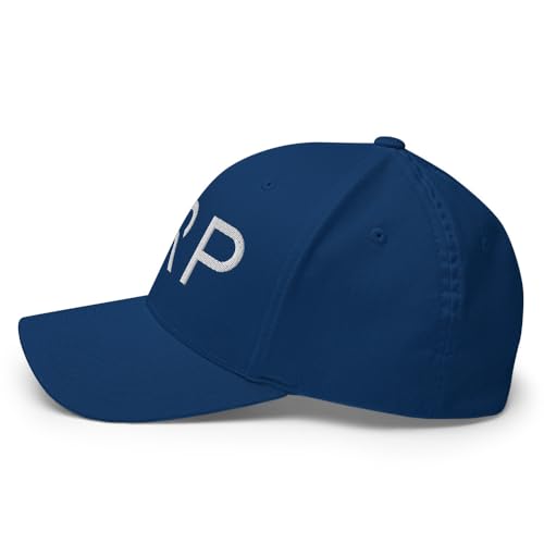 FX XRP Crypto Fitted Hat Embroidered Curved Bill Mid Crown Closed-Back Structured Twill Cap - color: Royal Blue, size: Large-X-Large