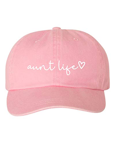 Aunt Life Script Heart Dad Hat Baseball Cap Adjustable New - color: Light Pink Pigment
