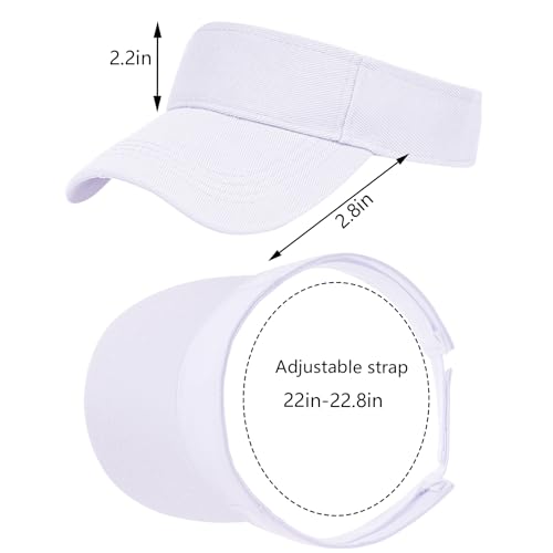 Rbenxia 2 Pieces of Adjustable Sport Visors Sun Visor Hats Cap Visors for Women and Men - color: Black & White