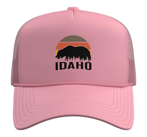 Idaho Trucker Hat with Adjustable Mesh Back - color: Pink