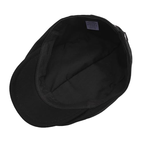 ZLYC Men Summer Flat Cap Scally Ivy Gatsby Newsboy Beret Driver Hat - color: Solid Black