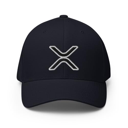FX XRP Fitted Hat Embroidered Curved Bill Mid Crown Closed-Back Structured Twill Cap - color: Dark Navy, size: Small-Medium