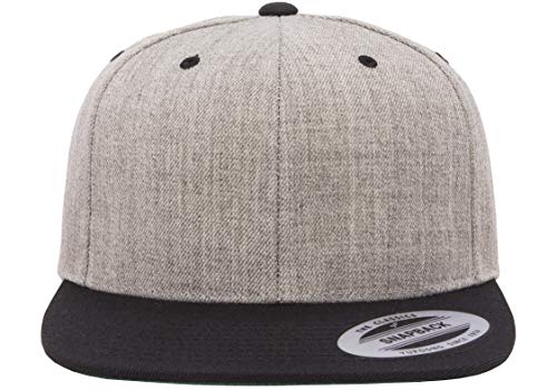 Flexfit Unisex Adult Yp Classics Premium Snapback Cap – 2-Tone - color: Heather/Black