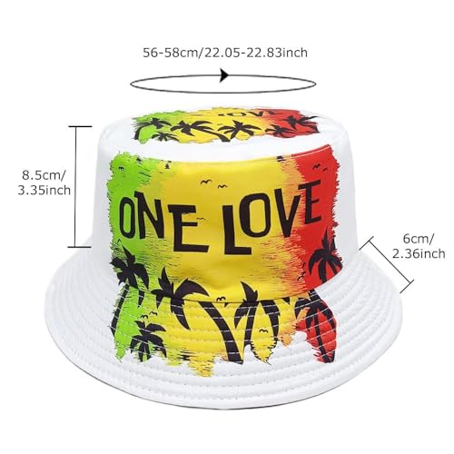 One Love Music Reggae Rasta Jamaican Men's Women's Bucket Hat Packable Lightweight Outdoor Hat - color: Style-11