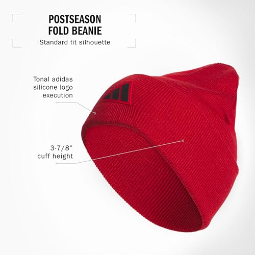 adidas Men's Wide Cuff Slouchy Beanie - color: Team Power Red/Black/Post Season, size: One Size